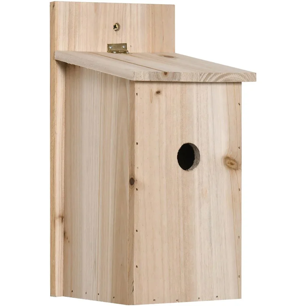 Vogelhaus - mit aufklappbarem Dach - Kiefer - 15 x 14 x 30 cm