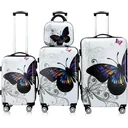Hartschalenkoffer Butterfly 4er-Set Beautycase/ M/ L/ XL Polycarbonat