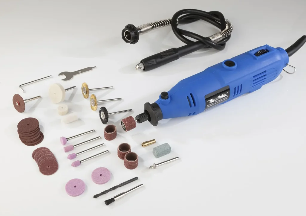 Elektrisches Mini Bohr-u. Fräswerkzeug mit 40-teiligem Zubehör im Koffer