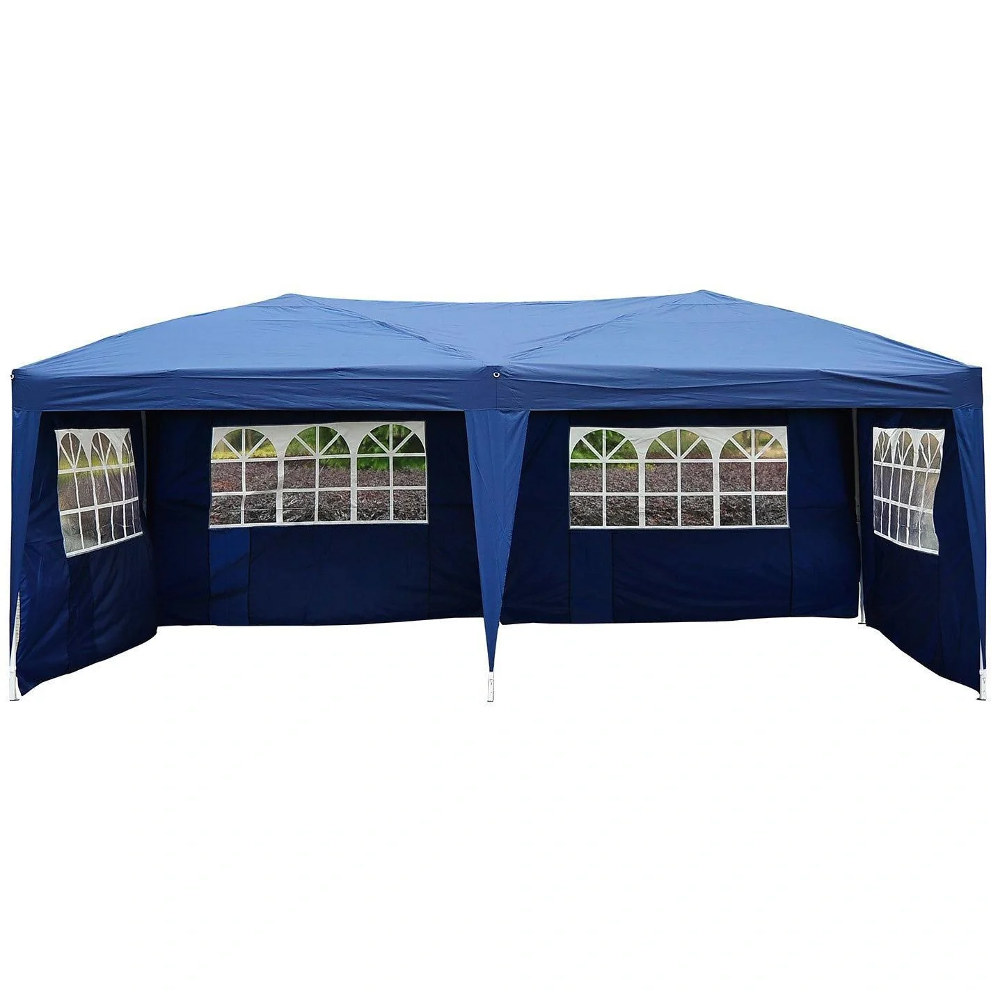 3x6m Faltpavillon Partyzelt Gartenzelt inkl. 4 Seitenteile Blau