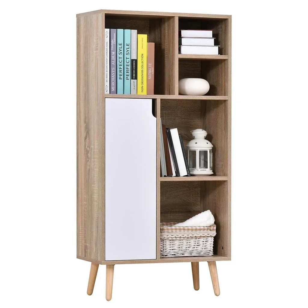 Schrank mit 5 offenen Fächern und 1 Schrank