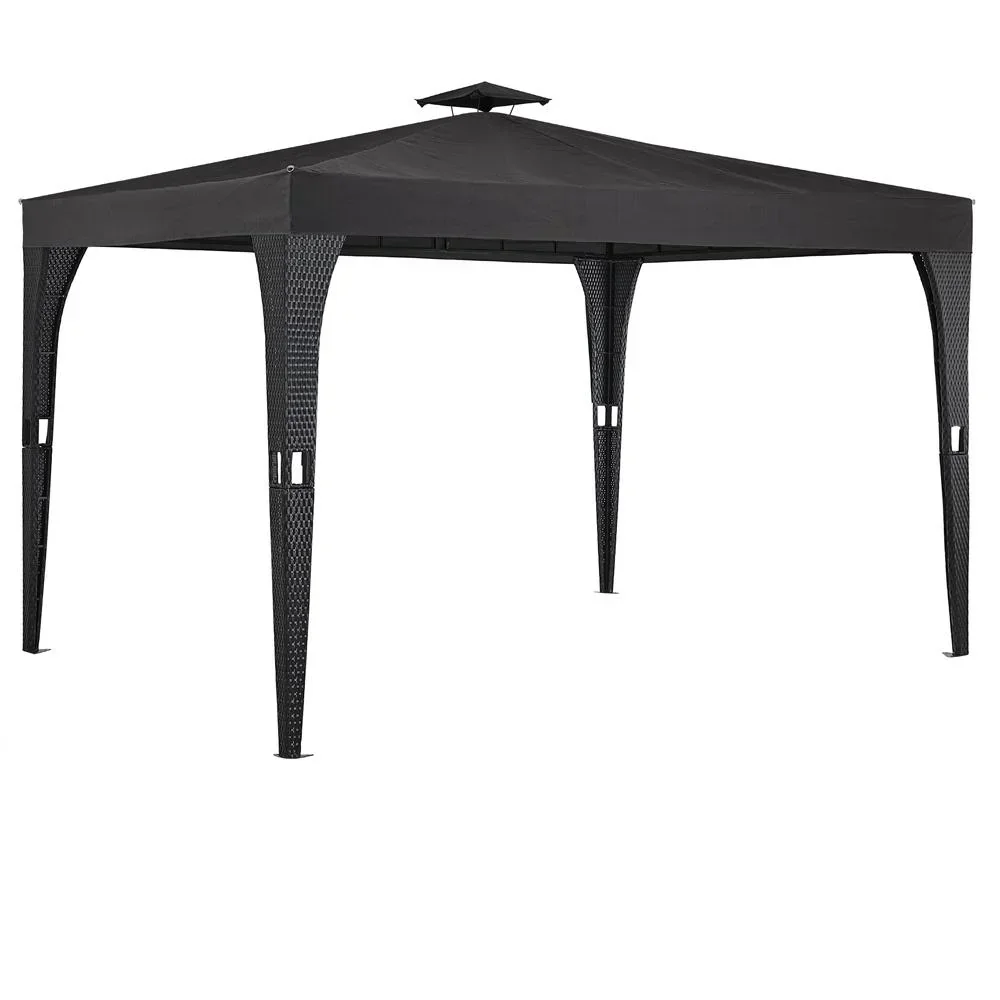 Pavillon anthrazit 3x4m geflochten