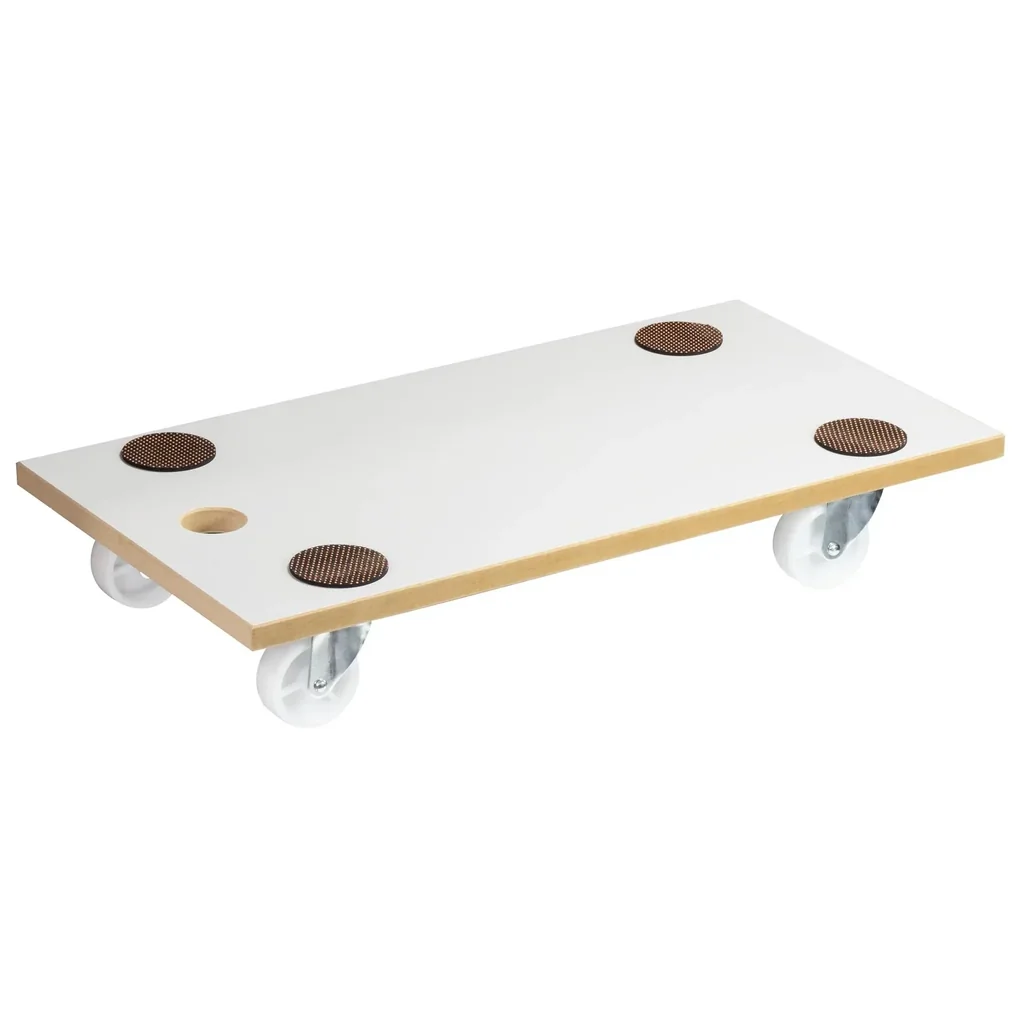Transporthilfe MM 1319, 57,5 x 30 x 10 cm, harte Rollen Ø 63 mm, Gleitlager, Tragkraft 200 kg, MDF beschichtet