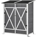 Gartenschrank Geräteschuppen mit 2 Tür Geräteschrank mit Asphaltdach Gartenlagerschrank Antidumping Design mit Bodennäge