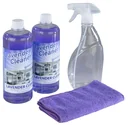 Lavendel-Reiniger-Set, 2 x 750ml, inklusive Sprühflasche und Mikrofasertuch
