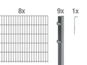 Doppelstabmattenzaun Komplettset, anthrazit, Höhe 80 cm, Länge 16 m
