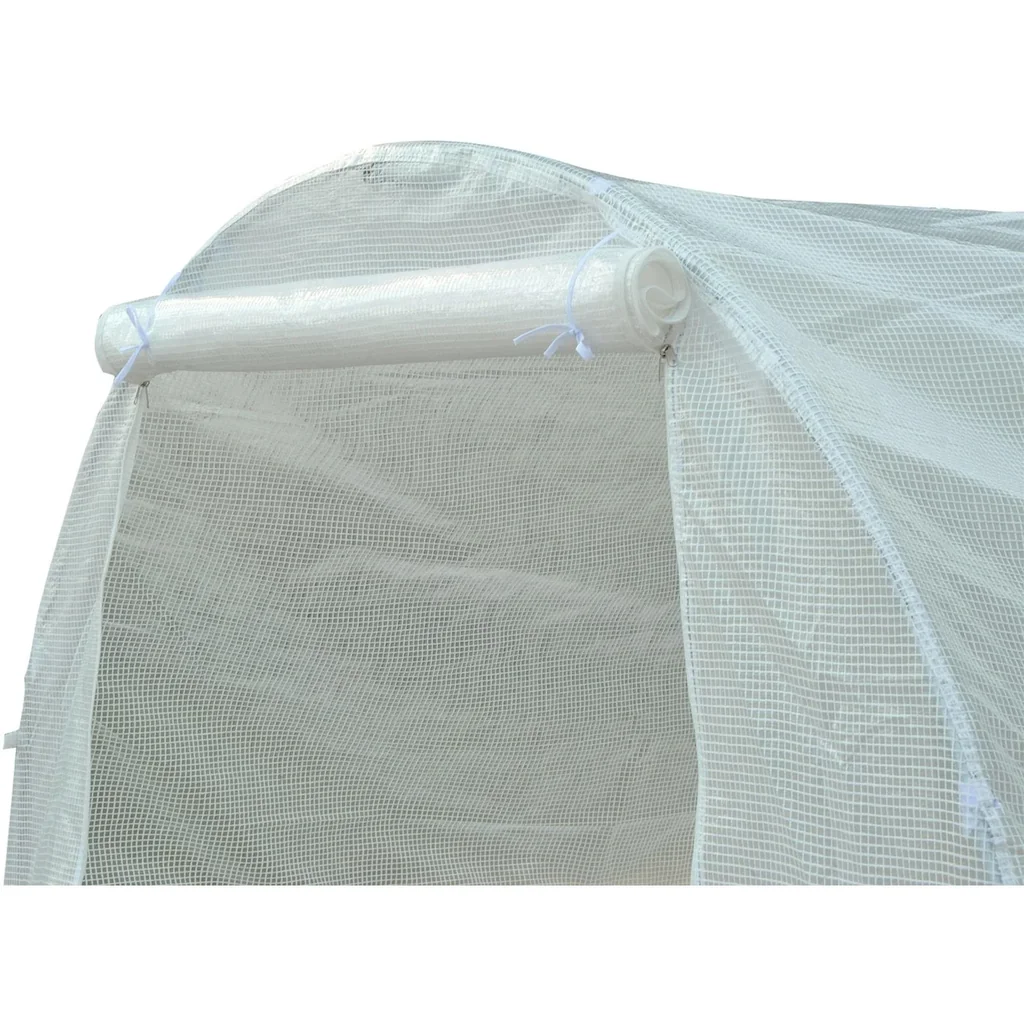 Foliengewächshaus 4,5x2x2m 6 Seitenfenster weiß
