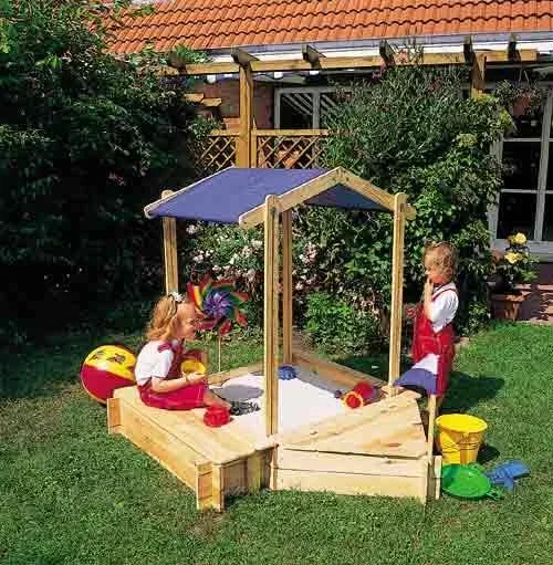 Set Sandkasten "Peter" mit Sitz- & Bugbox