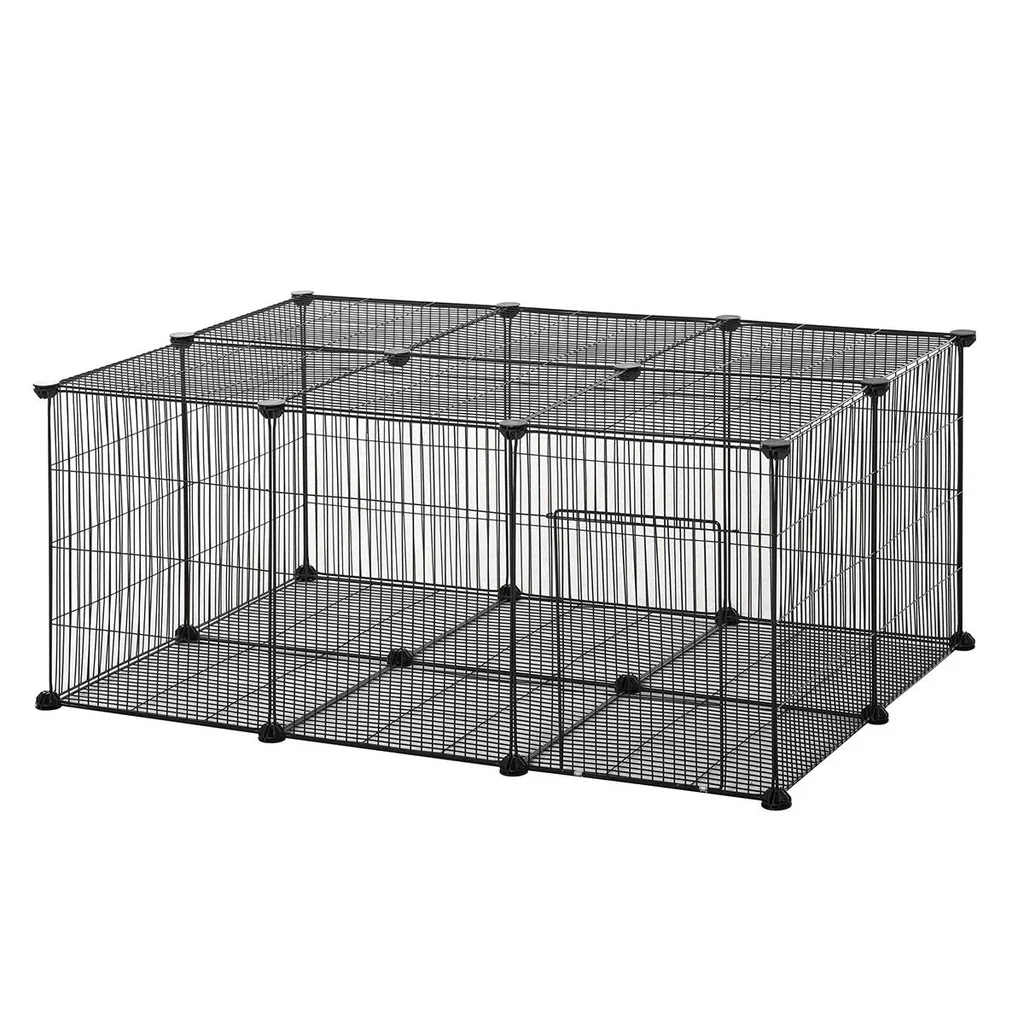 Kleintiergehege kleintierkäfig Freigehege DIY Metall Hase Chinchilla Multi-Winkel-Verbindungen Anti-Rutsch-Matte öffenba