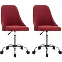 Esszimmerstühle 2 in Stoff weinrot