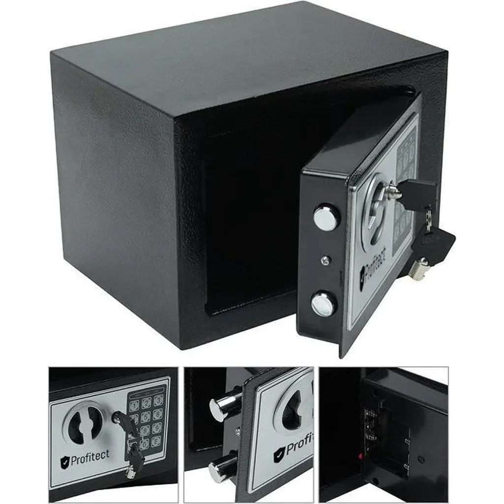 Safe - Elektronischer Safe - 31x20x20 cm - Schwarz
