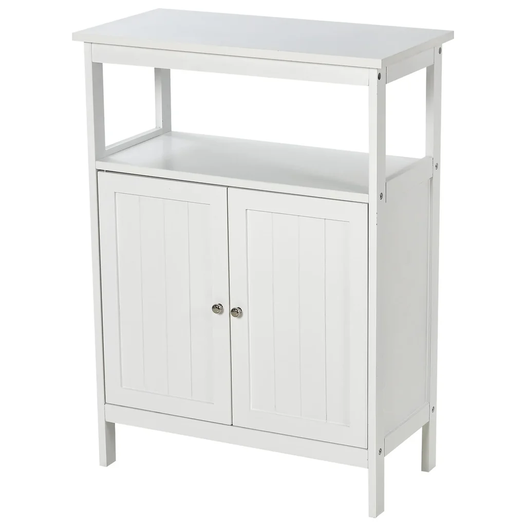 Badezimmerschrank mit 1 offenem Regal, weiß