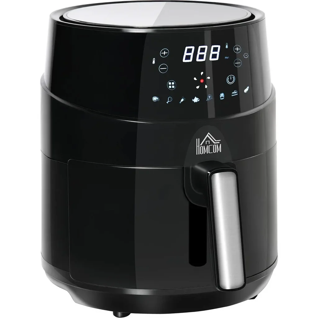 Heißluftfritteuse ohne Öl 4,5 L 1500W Airfryer mit 8 voreingestellte Modi LED-Display Antihaftbeschichteter Korb für ges