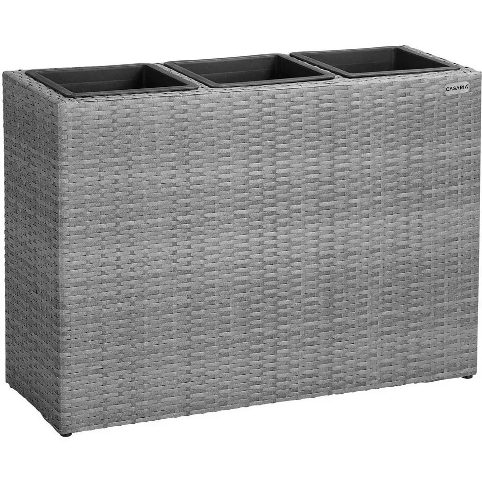 Polyrattan Blumentopf grau 83x30,5x60cm