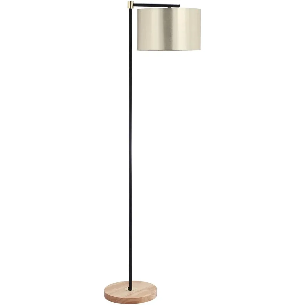 Stehlampe Wohnzimmer Stehleuchte 40W moderne Standleuchte mit E27 Fassung Stoffschirm für Schlafzimmer Büro elegant Gold