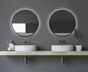 Dekorativer Wandspiegel "Black Hole" - Light indirekter LED Beleuchtung Ø 60 cm
