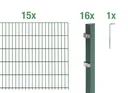 Doppelstabmattenzaun Komplettset, grün, Höhe 160 cm, Länge 30 m