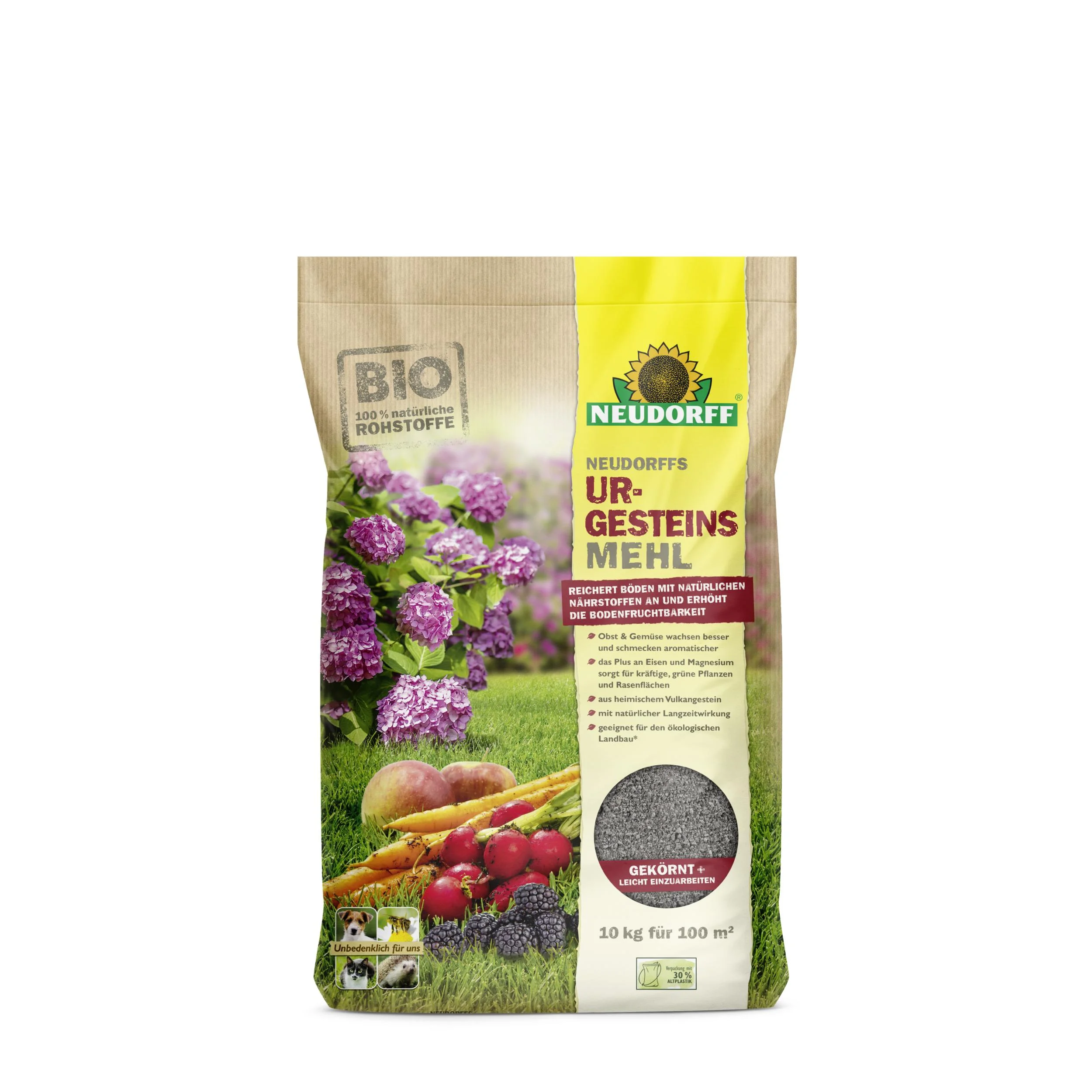 UrgesteinsMehl - 10 kg Gartenboden verliert mit der Zeit wertvolle Mineralsubstanzen und Spurenelemente. Sorgen Sie für neue Boden-Kraft! Diabasgesteinsmehl natürlichen, vulkanischen Ursprungs für den ganzen Garten Optimal geeignet zur Eisen- und Magnesiu
