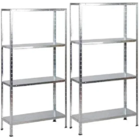 2 Stück Metall-Lagerregal / Fachbodenregal - 200 kg Tragfähigkeit - (BxTxH) 75x30x150 cm - verzinkt