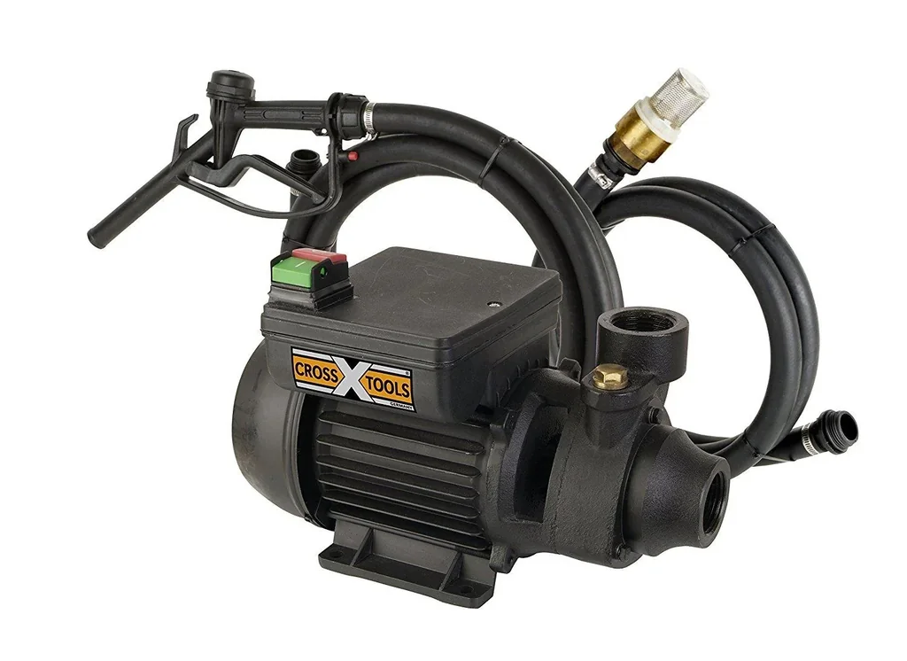 Kraftstoffpumpe MultiOil 35 M, Cross Tools 68800 mit Schlauchgarnitur und Zapfpistole, bis 2.100 l/h Fördermenge