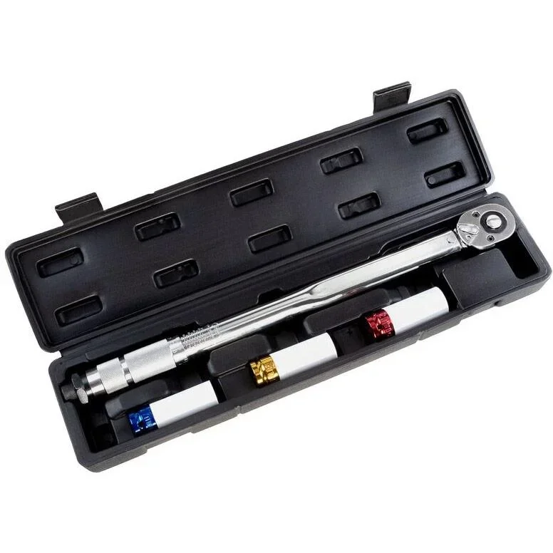 Hanse Werkzeuge Drehmomentschlüssel 3 Steckschlüsseleinsätze 17/19/21 - 40 bis 210 nm - 1/2 Zoll