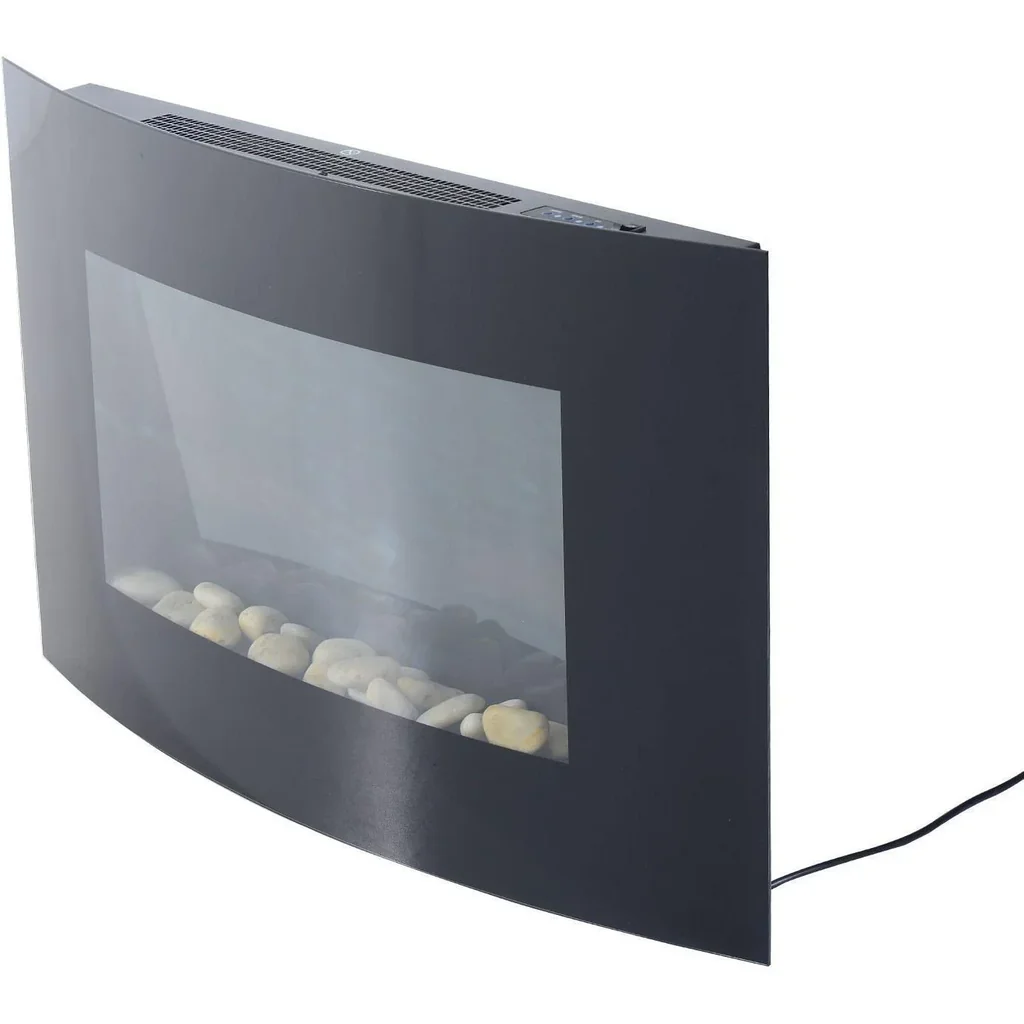 Elektrokamin Wandkamin 1800 Watt LED Fernbedienung Schwarz