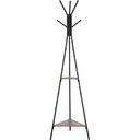 Kleiderständer mit 2 Ablagefächen schwarz