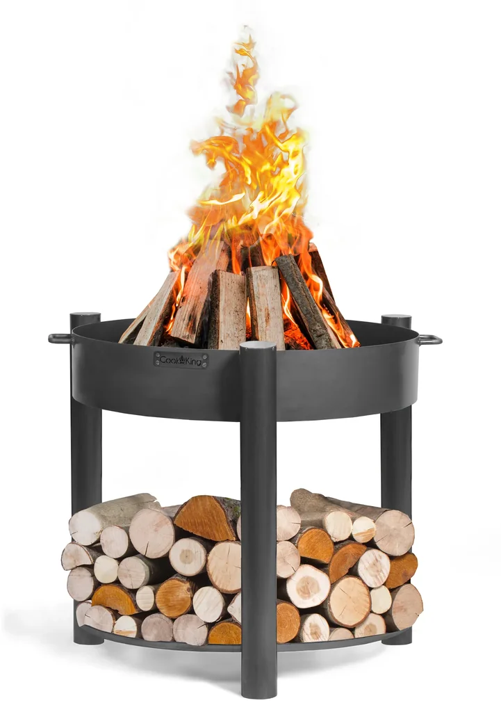 Feuerschale Montana 80 hoch, inklusive Holzlager