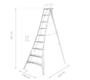 3-Holm-Gartenleiter, 270 cm, höhenverstellbar