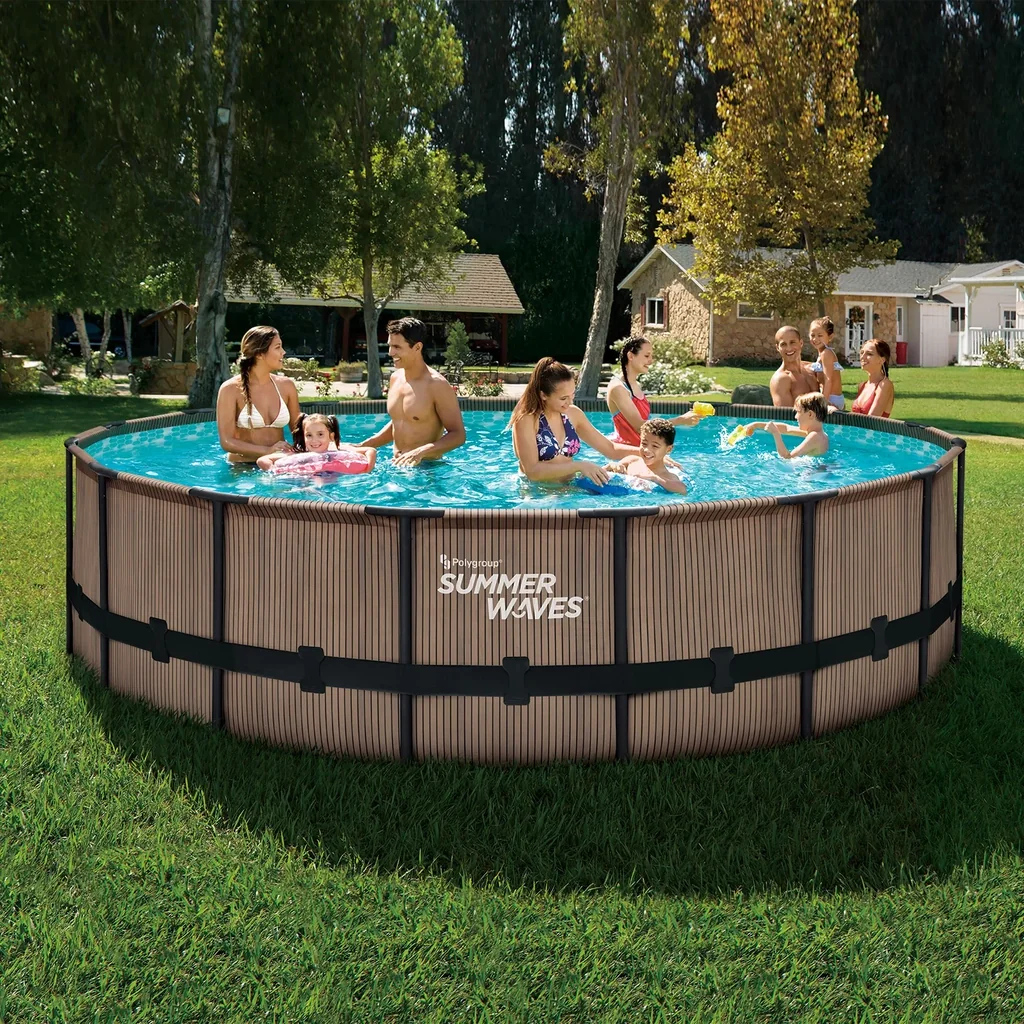 Pool Elite 488 x 122 cm, Teak Optik