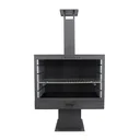 Grill und Kaminofen schwarz