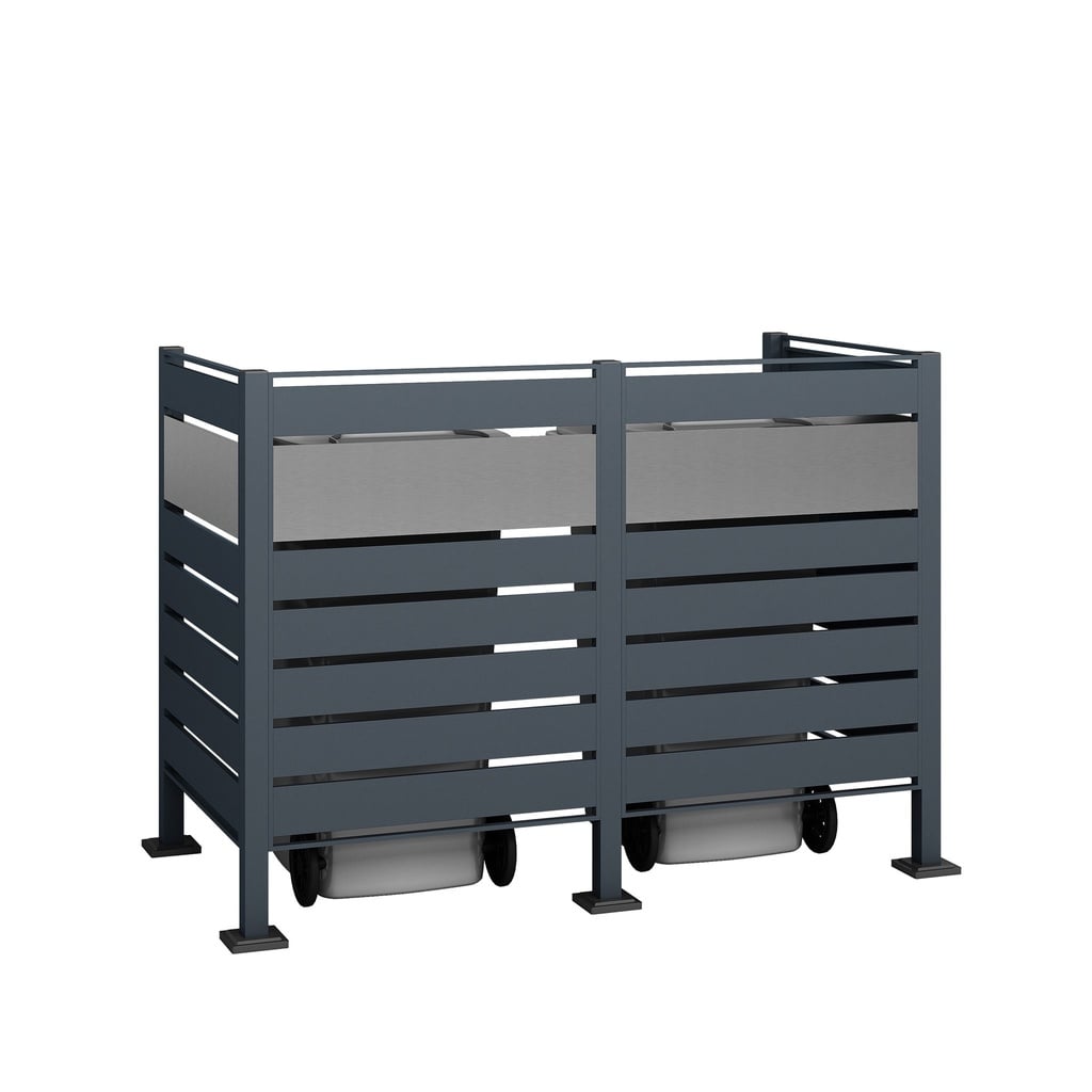 Westmann Mülltonnenverkleidung Planum 2er 120 cm anthrazit (2× 240 L)