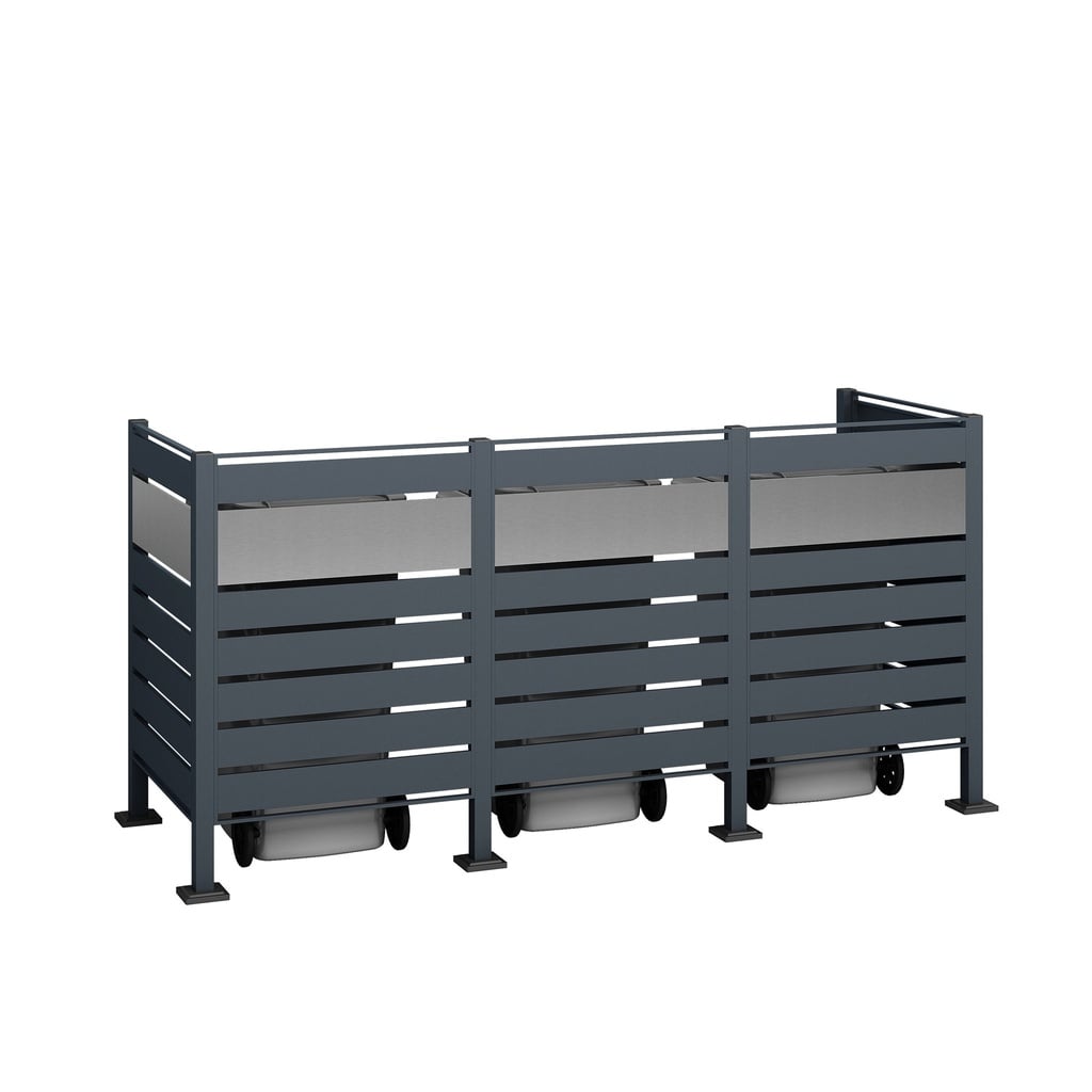 Westmann Mülltonnenverkleidung Planum 3er 120 cm anthrazit (3× 240 L)