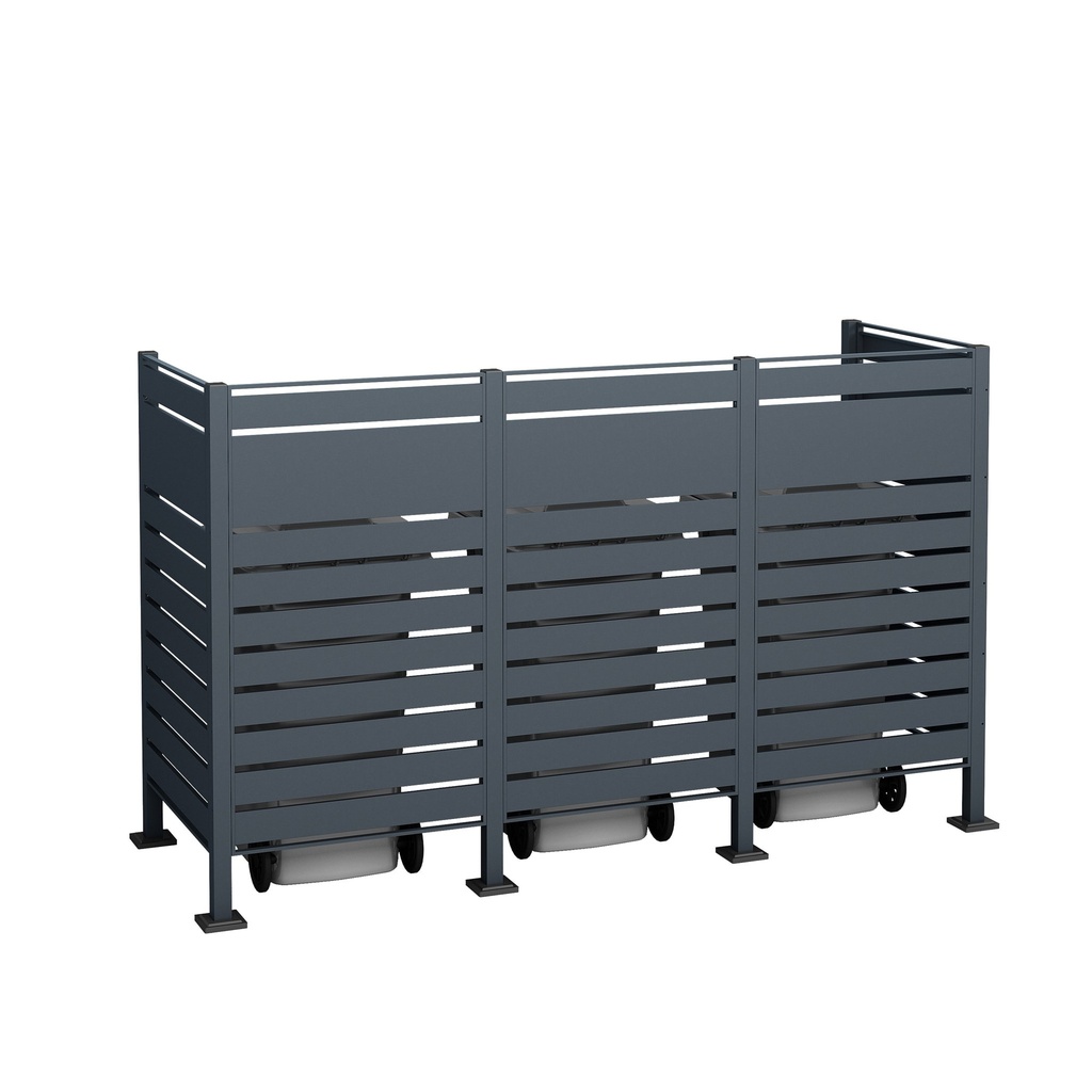 Westmann Mülltonnenverkleidung Planum 3er 150 cm anthrazit (3× 240 L)