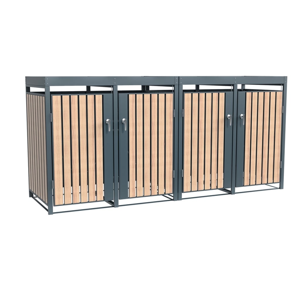Westmann Mülltonnenbox Planta 4er anthrazit (4× 240 L)