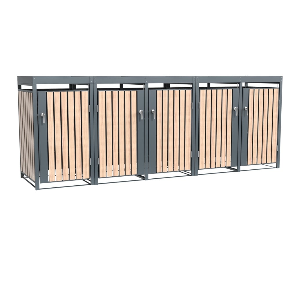 Westmann Mülltonnenbox Planta 5er anthrazit (5× 240 L)