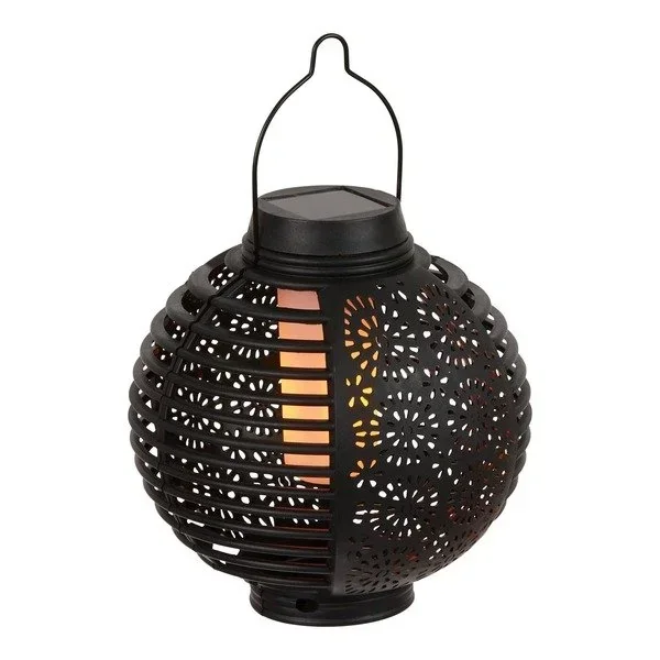 Solar-Laternen "Flame" schwarz, 2er-Set