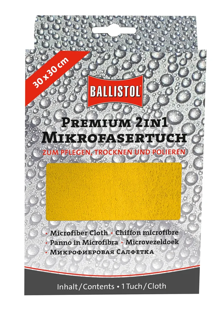 Premium 2in1 Mikrofasertuch, gelb, 30x30 cm