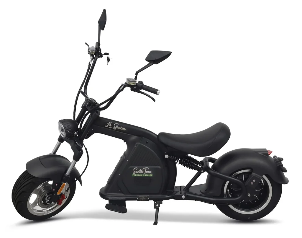 Elektro-Roller La Spezia, 45 km/h, 2000 Watt, 60V/20 Ah Lithium-Ionen Akku, Schwarz