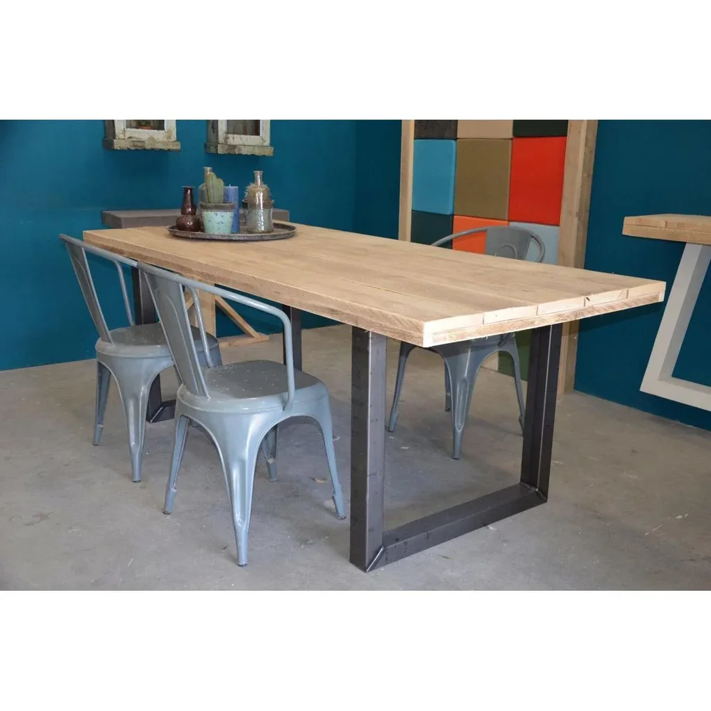 Esstisch Atlanta Stalen onderstel - Gerüstholz