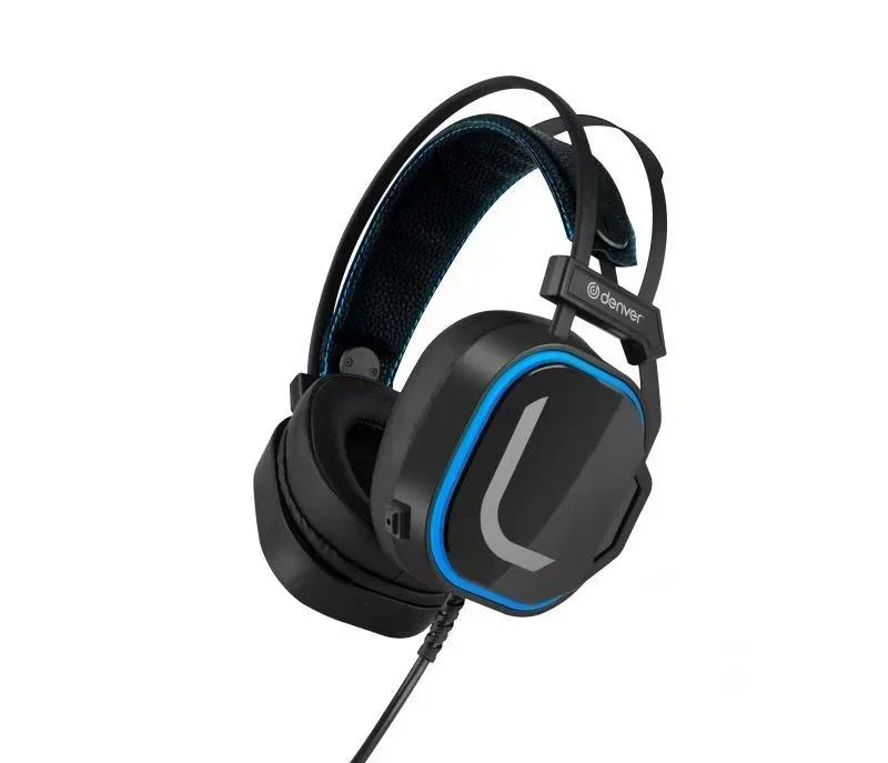 Gaming Headset mit USB Anschluss und LED Licht, geschlossene Kopfhörer