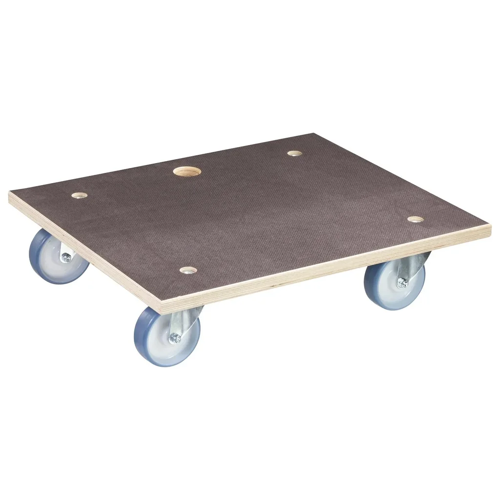 Transporthilfe MM 1145, 59 x 49 x 15 cm, softe Rollen Ø 100 mm, Rollenlager, Platte Maxigrip FSC®, Tragkraft 500 kg