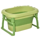 faltbare Babywanne Babybadewanne 2 in 1 Design mit rutschfesten Fußpolster Stützstangen Hocker faltbare Babywanne Badewa