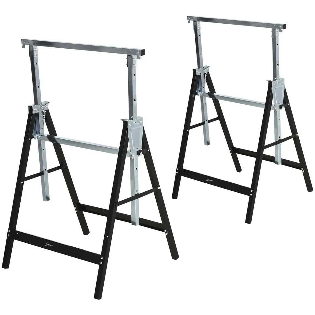 Sägebock höhenverstellbar zusammenklappbar max. 200kg, schwarz