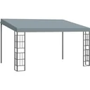 Pavillon 4 x 3 m Partyzelt Stahl Polyester Grau