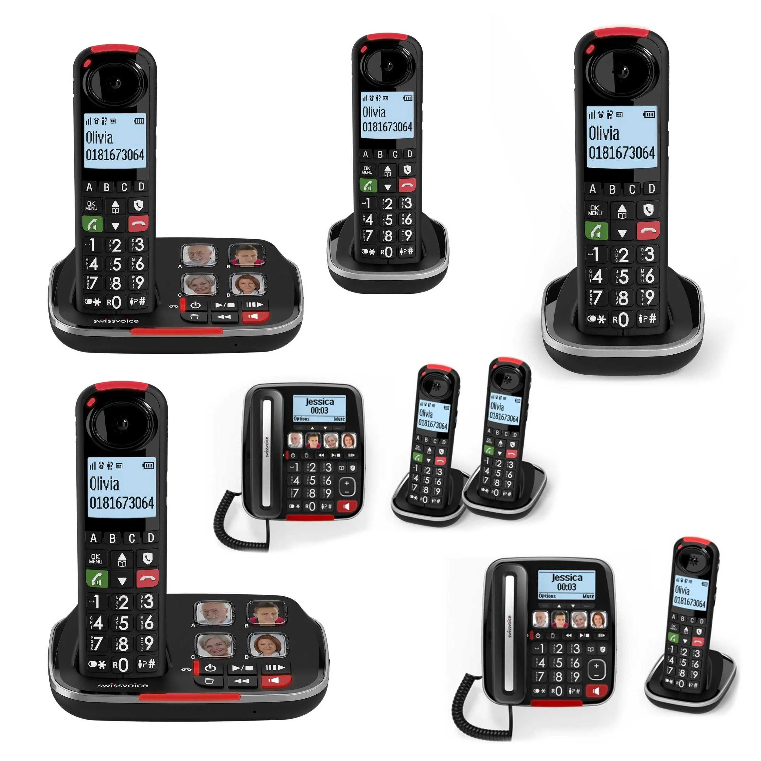 Senioren-Schnurlos-Telefon mit großen Tasten und hörgerätekompatibel
