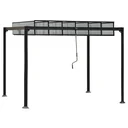 Gartenpavillon BBQ-Pavillon mit Handkurbel Dach einstellbar wetterfest Aluminium PC-Platte Grau 3 x 3 x 2,25 m