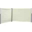 Seitenmarkise, Sicht- und Sonnenschutz, Seitenrollo, Polyester, Creme, 6 x 1,8 m