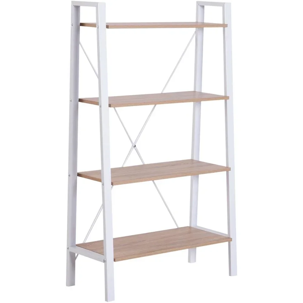 Standregal Leiterregal Stufenregal Bücherregal Blumenregal Holz Vintage 4 Fächer 80 x 33 x 133,5 cm