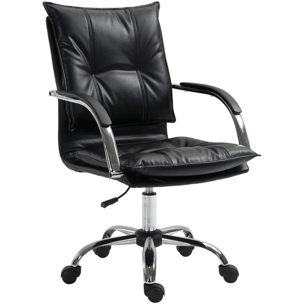 Bürostuhl Drehstuhl höhenverstellbar rollbar ergonomisch PU schwarz 64 x 57 x (91 101) cm